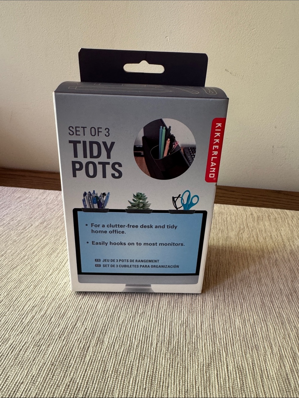 Kikkerland Black Set of 3 Tidy Pots